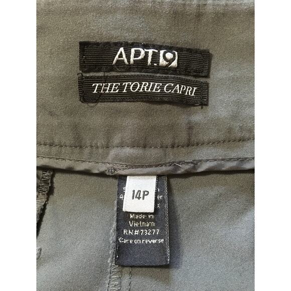 APT. 9 The Tory Capri Size 14 P Women’s Gray Faux Pockets Hook & Zipper Close - Picture 5 of 8